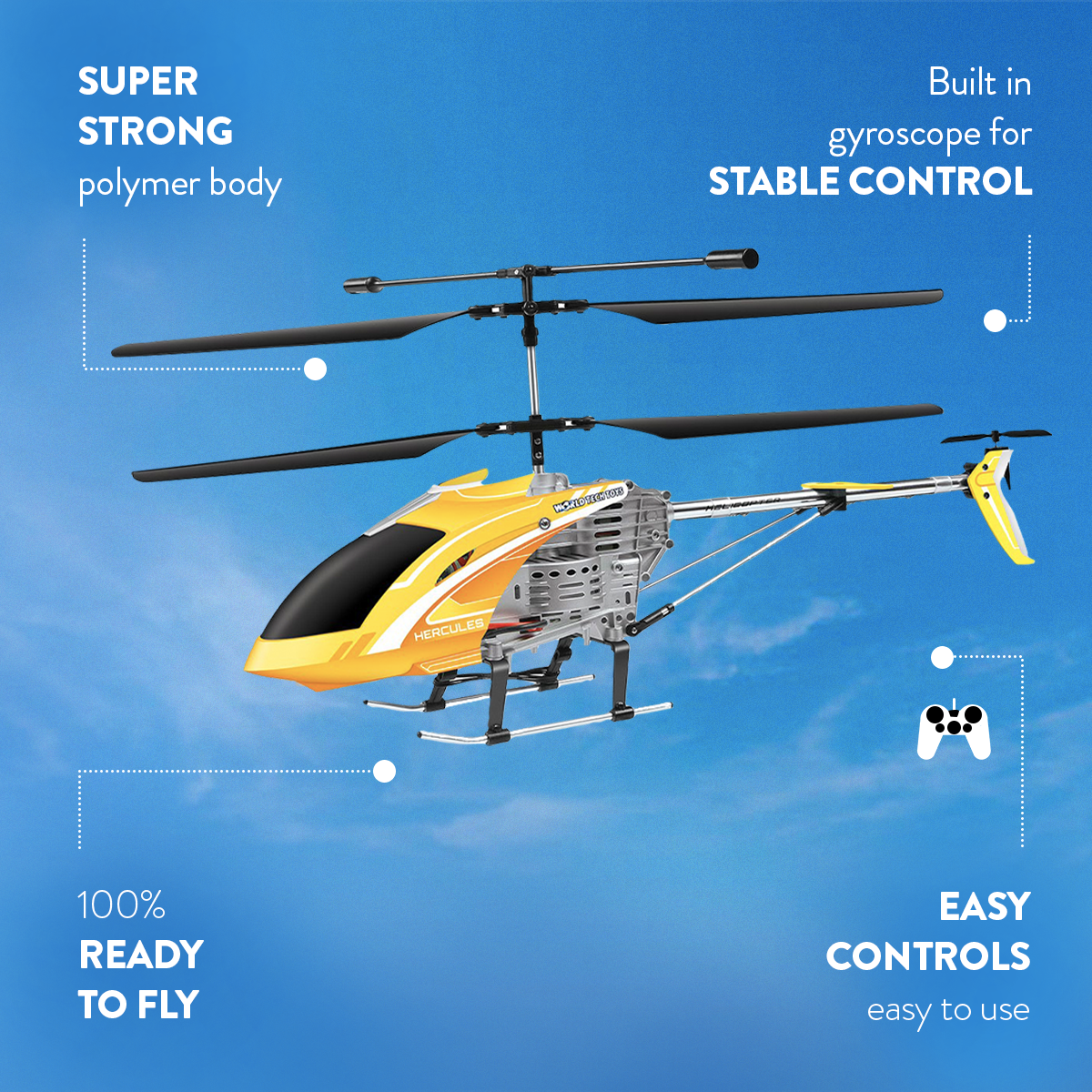 Hercules Unbreakable Gyro RC Helicopter