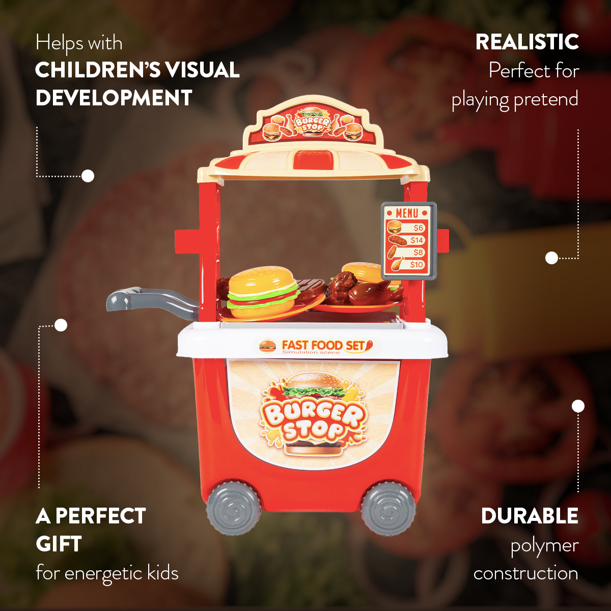 Burger Stop Cart Playset