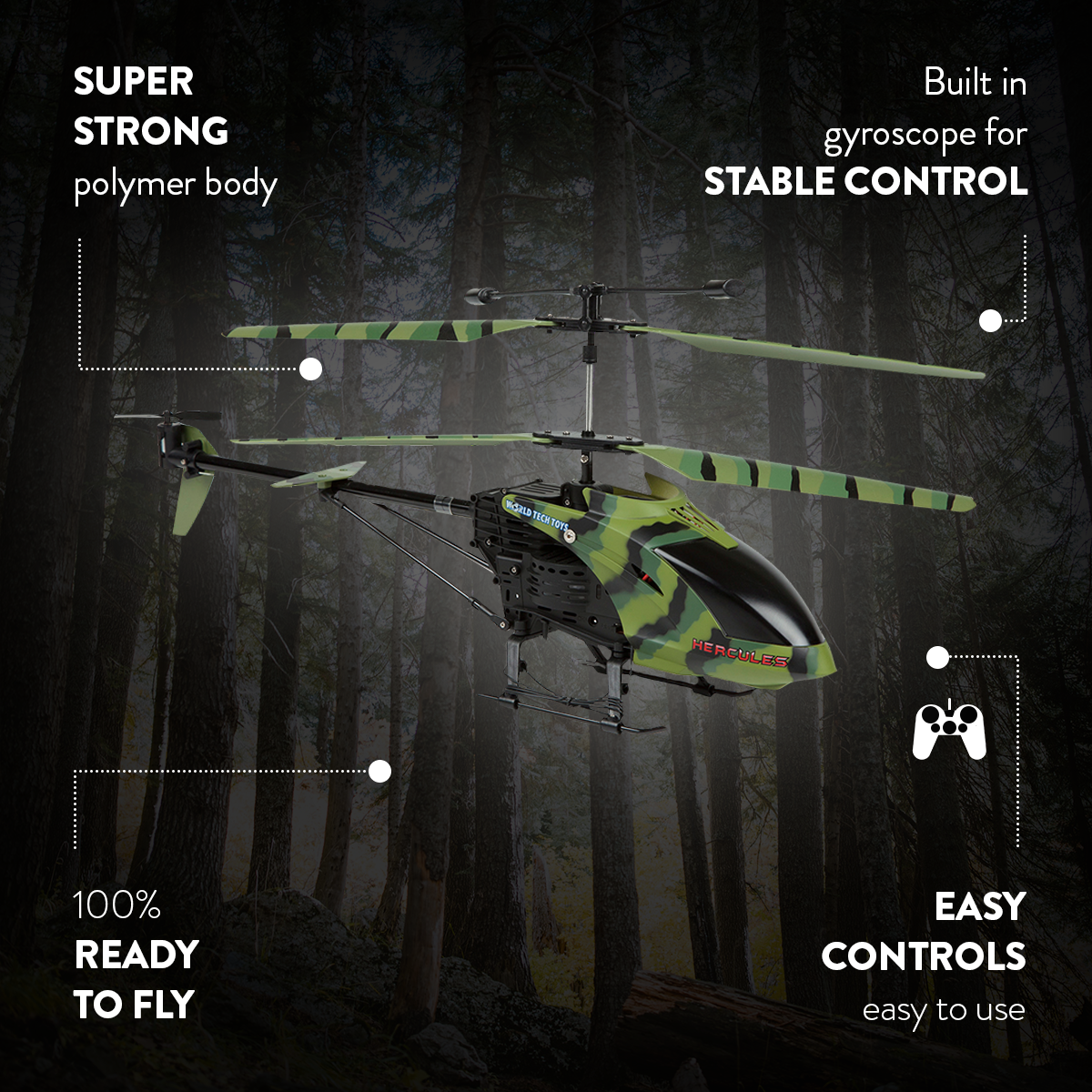 Hercules Unbreakable RC Gyro Helicopter