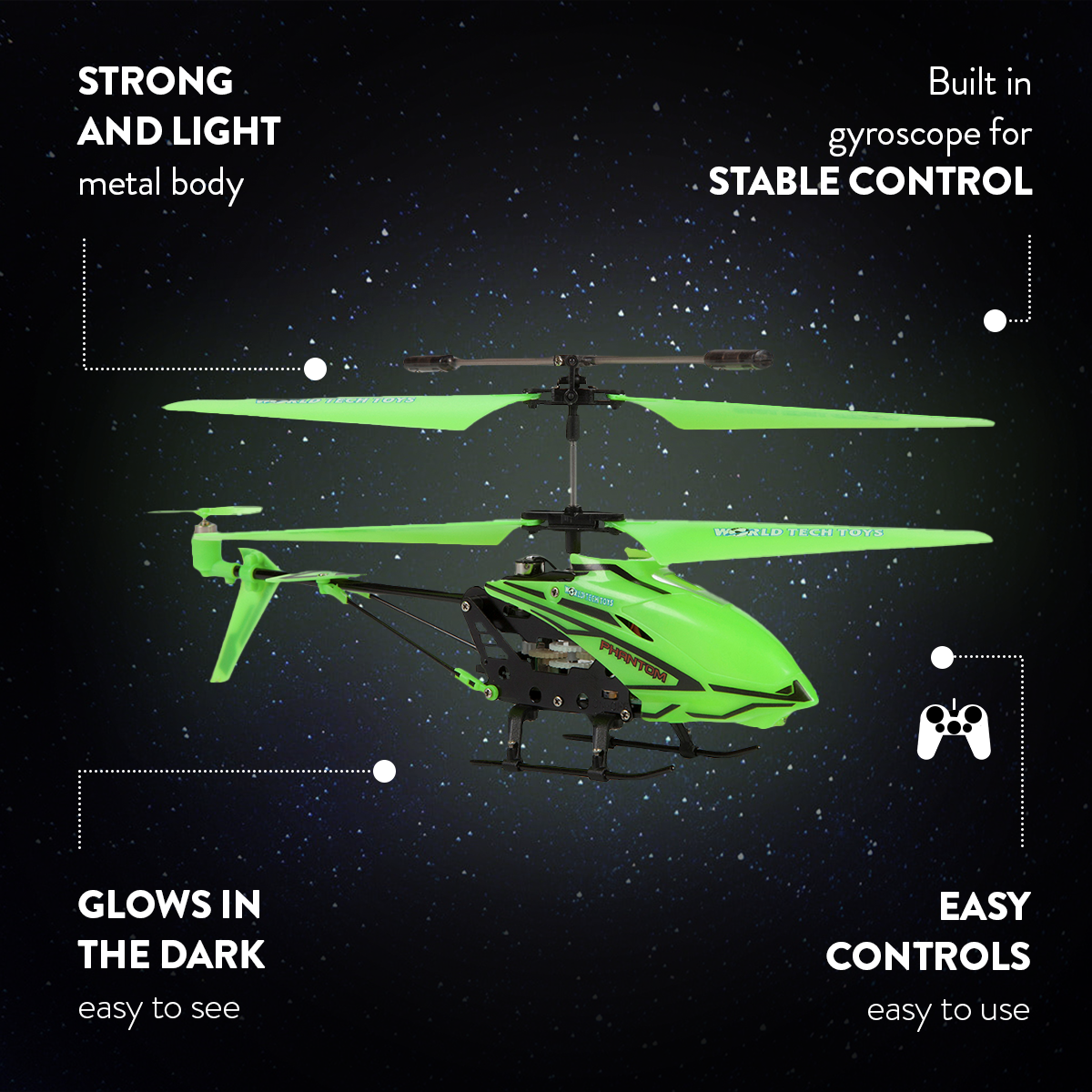 Glow in the Dark RC Phantom Helicopter