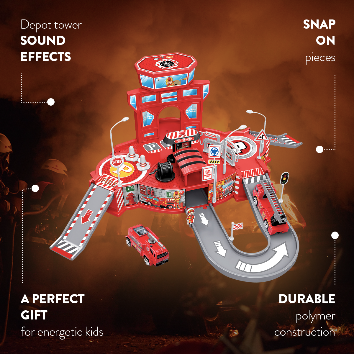 Juego de coches de bomberos Diecast Cruisers