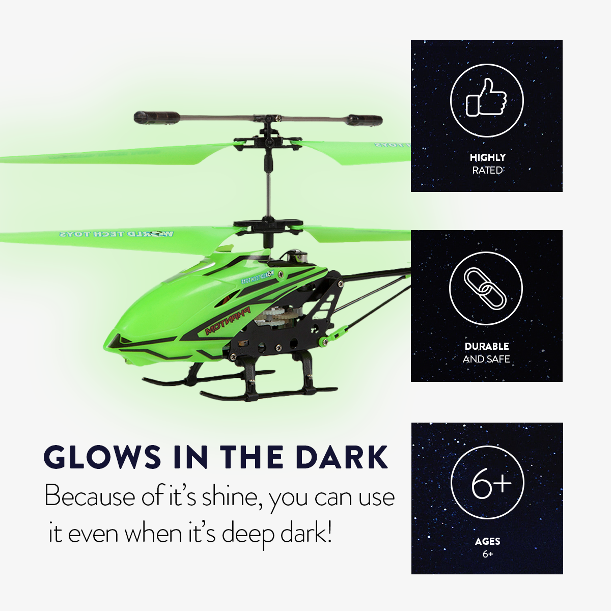 Glow in the Dark RC Phantom Helicopter