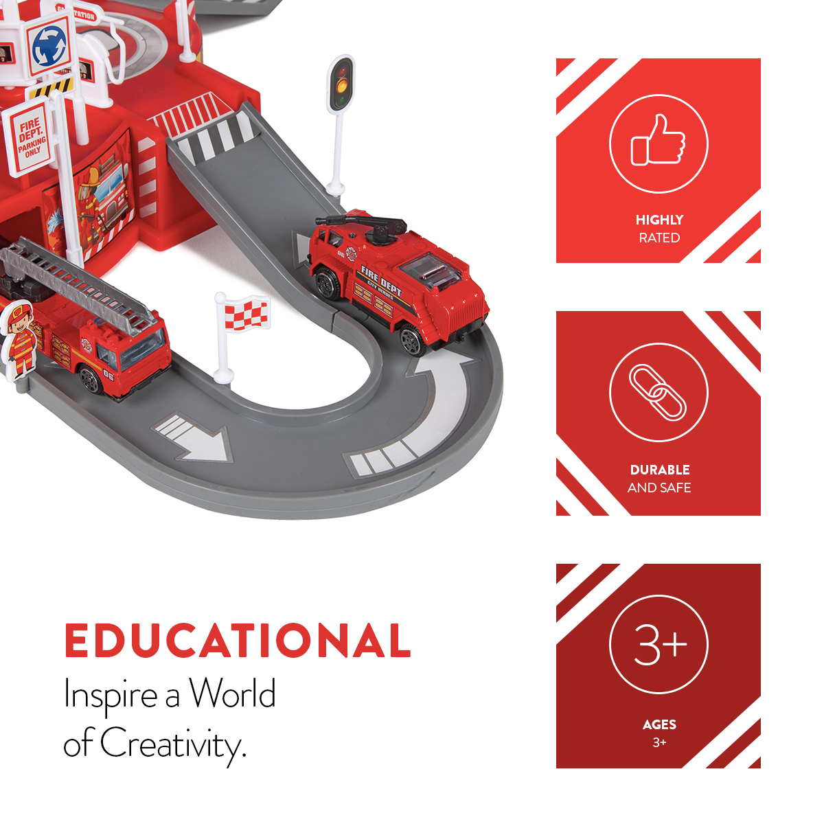 Juego de coches de bomberos Diecast Cruisers