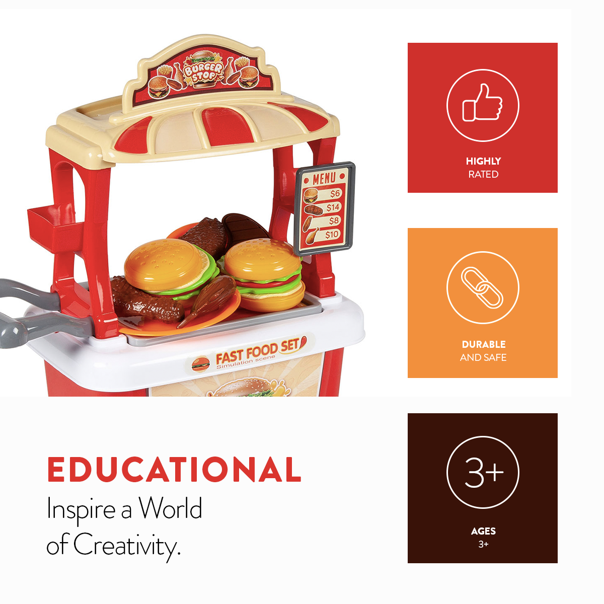 Juego de carrito de hamburguesas 