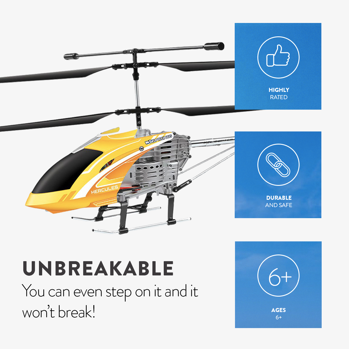 Hercules Unbreakable Gyro RC Helicopter