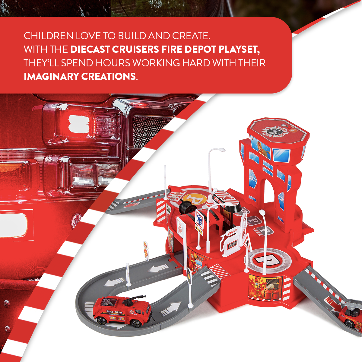 Juego de coches de bomberos Diecast Cruisers