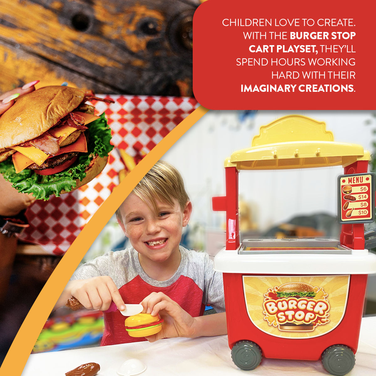 Burger Stop Cart Playset