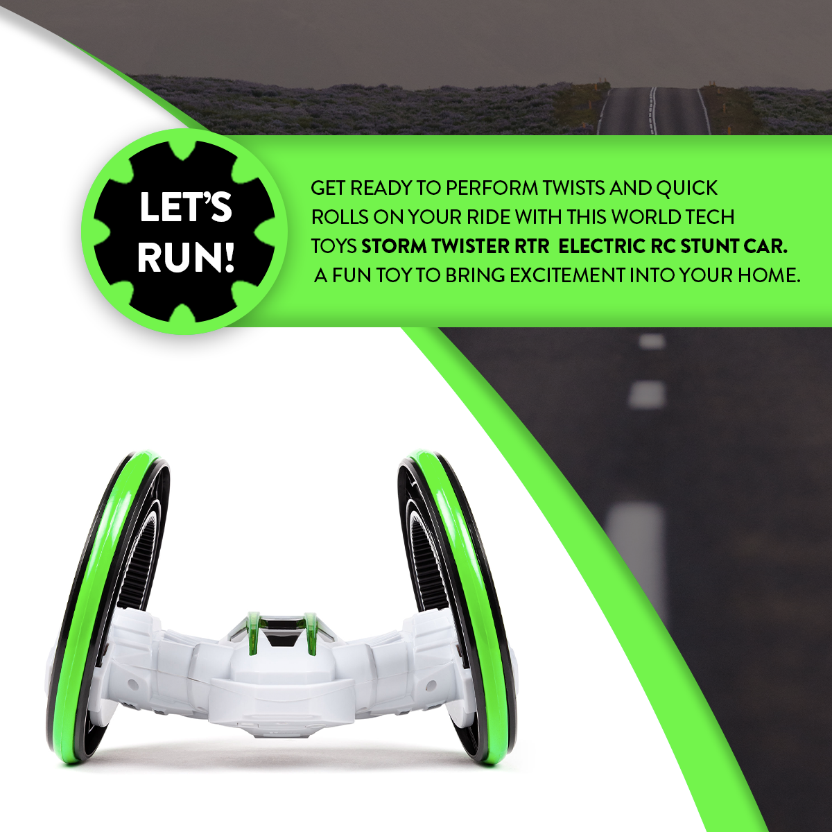 Coche acrobático eléctrico teledirigido Storm Twister RTR