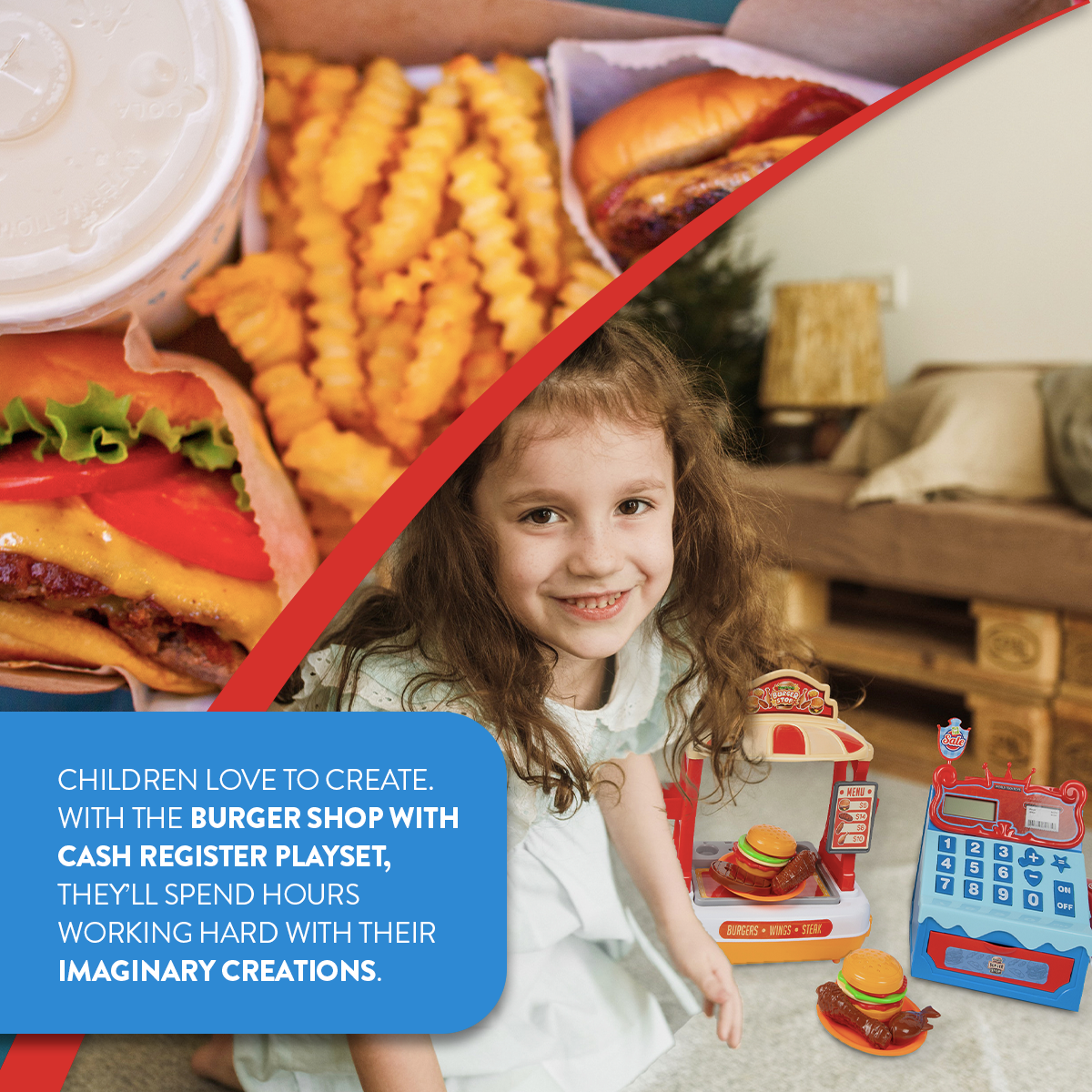 Burger Shop with Cash Register Playset