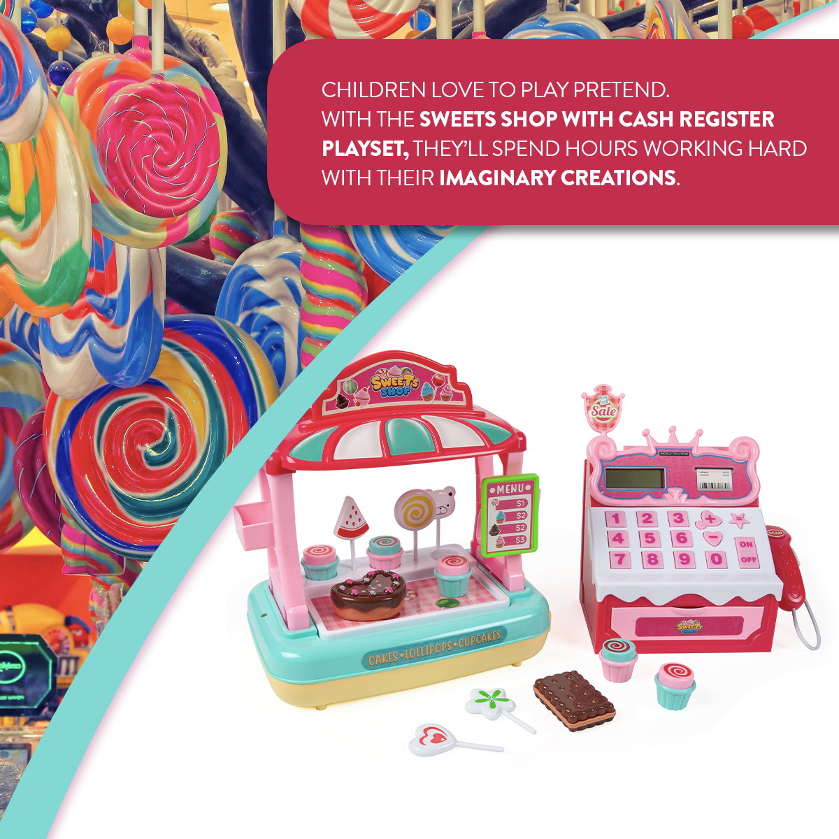 Tienda de dulces con caja registradora