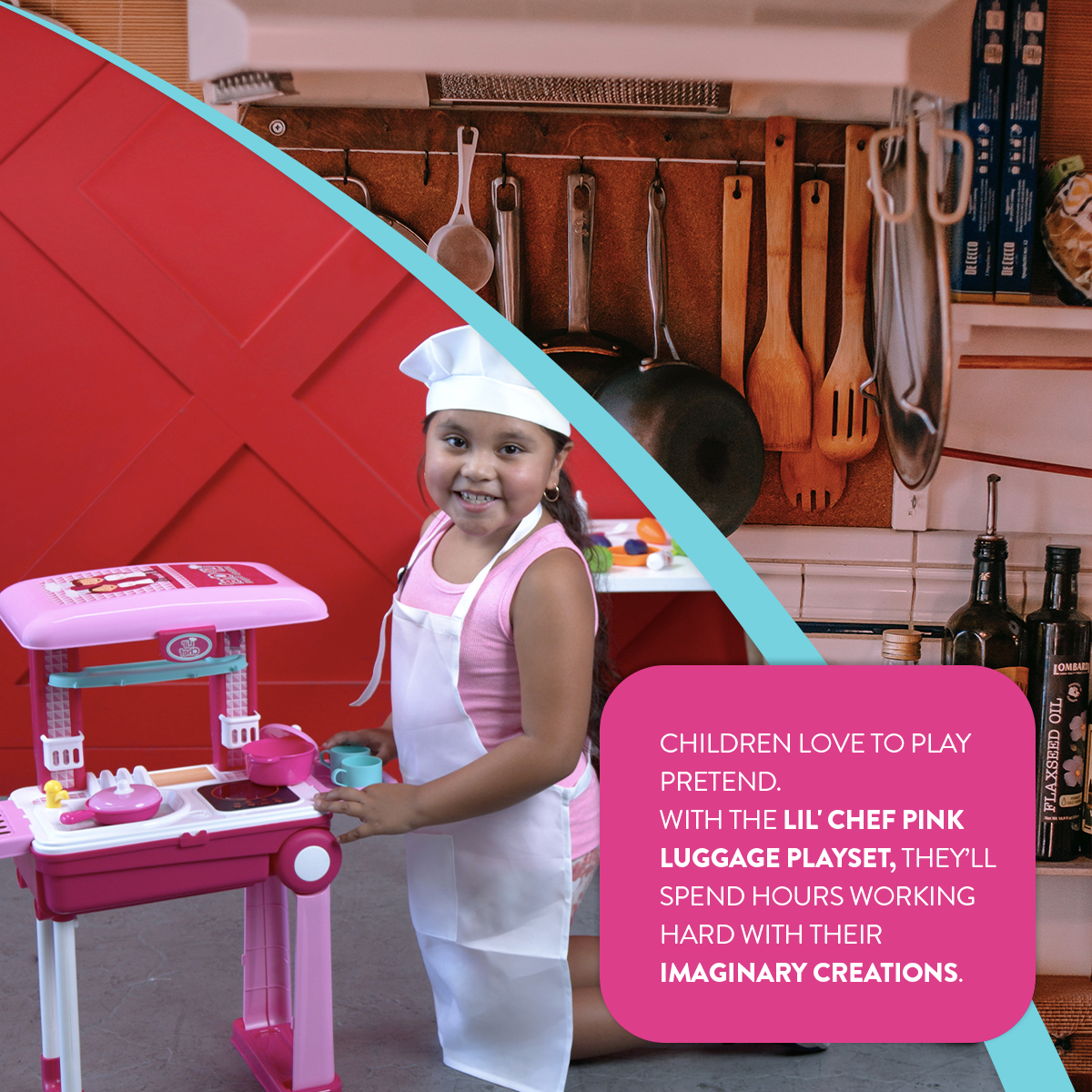 Lil' Chef Pink Luggage Playset (37 Piece)