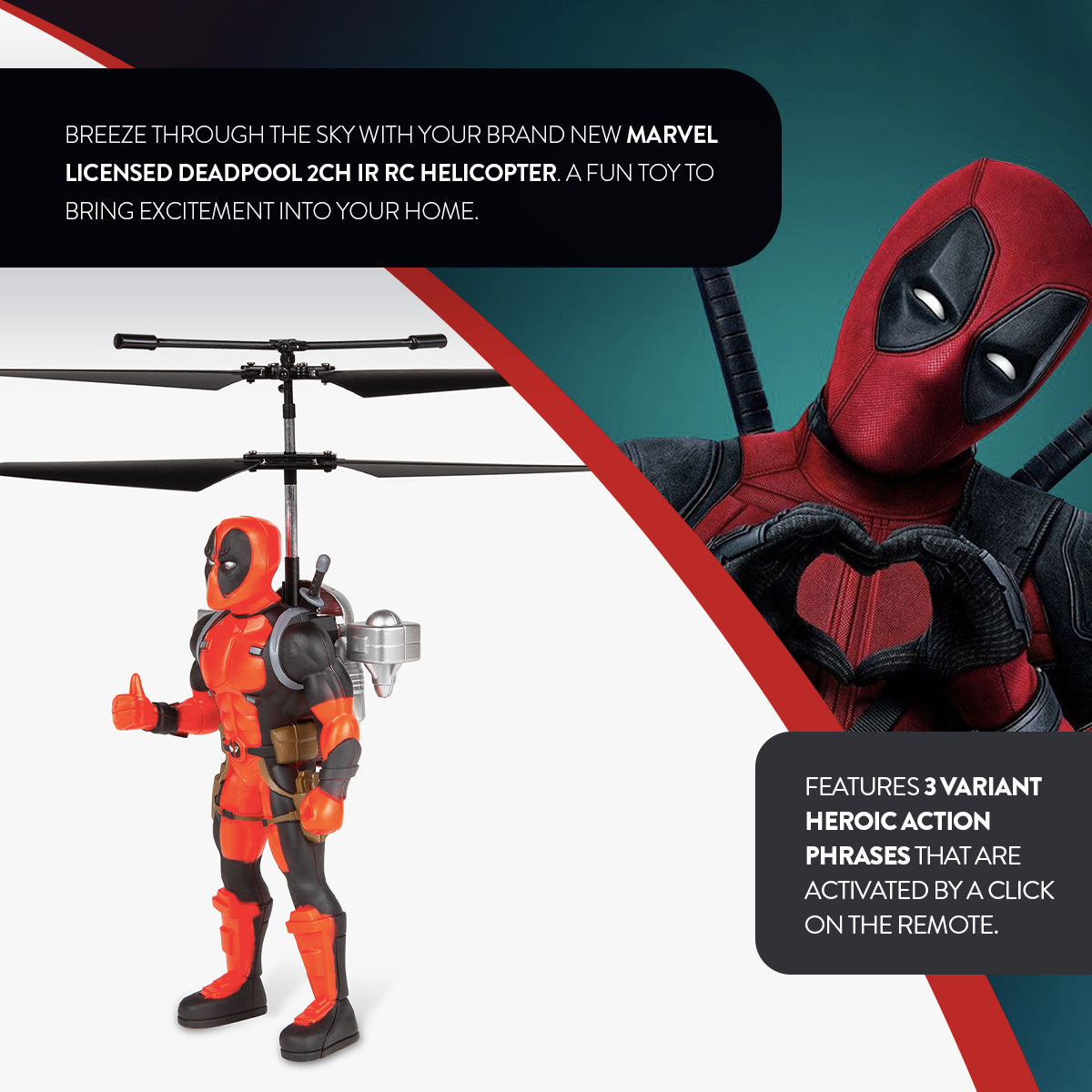 Deadpool Jetpack RC Flying Figure