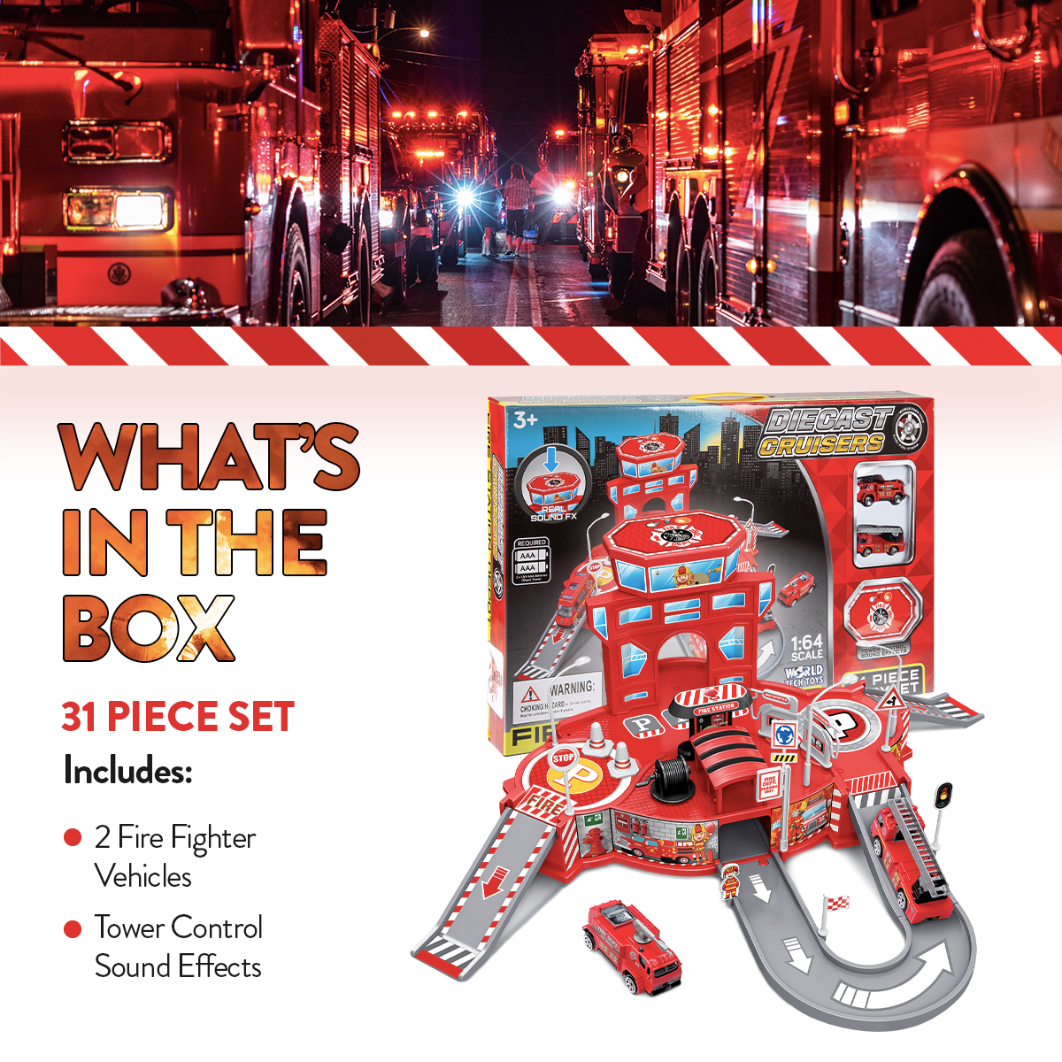 Diecast Cruisers Fire Depot Playset