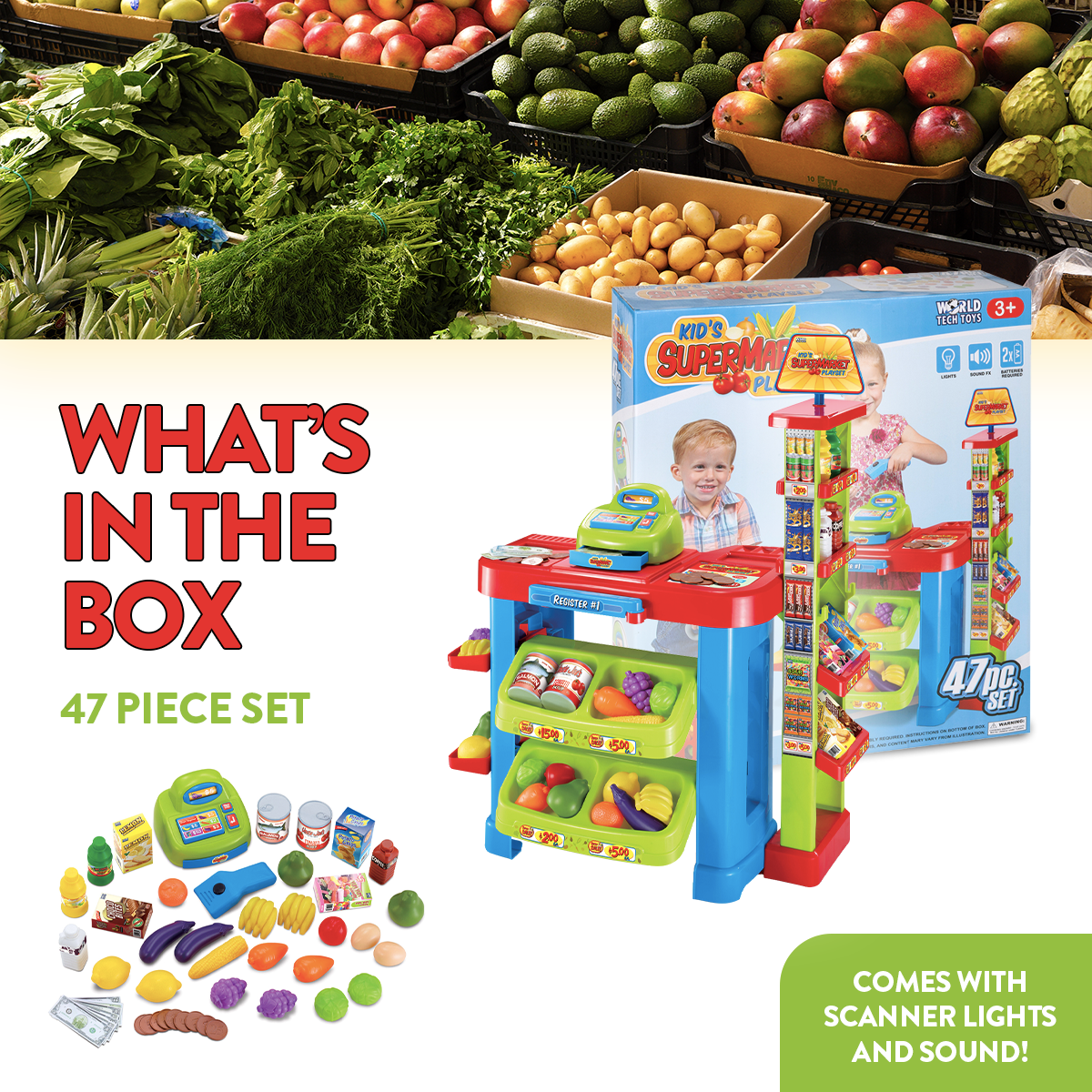 Super Market Cash Register & Scanner Playset