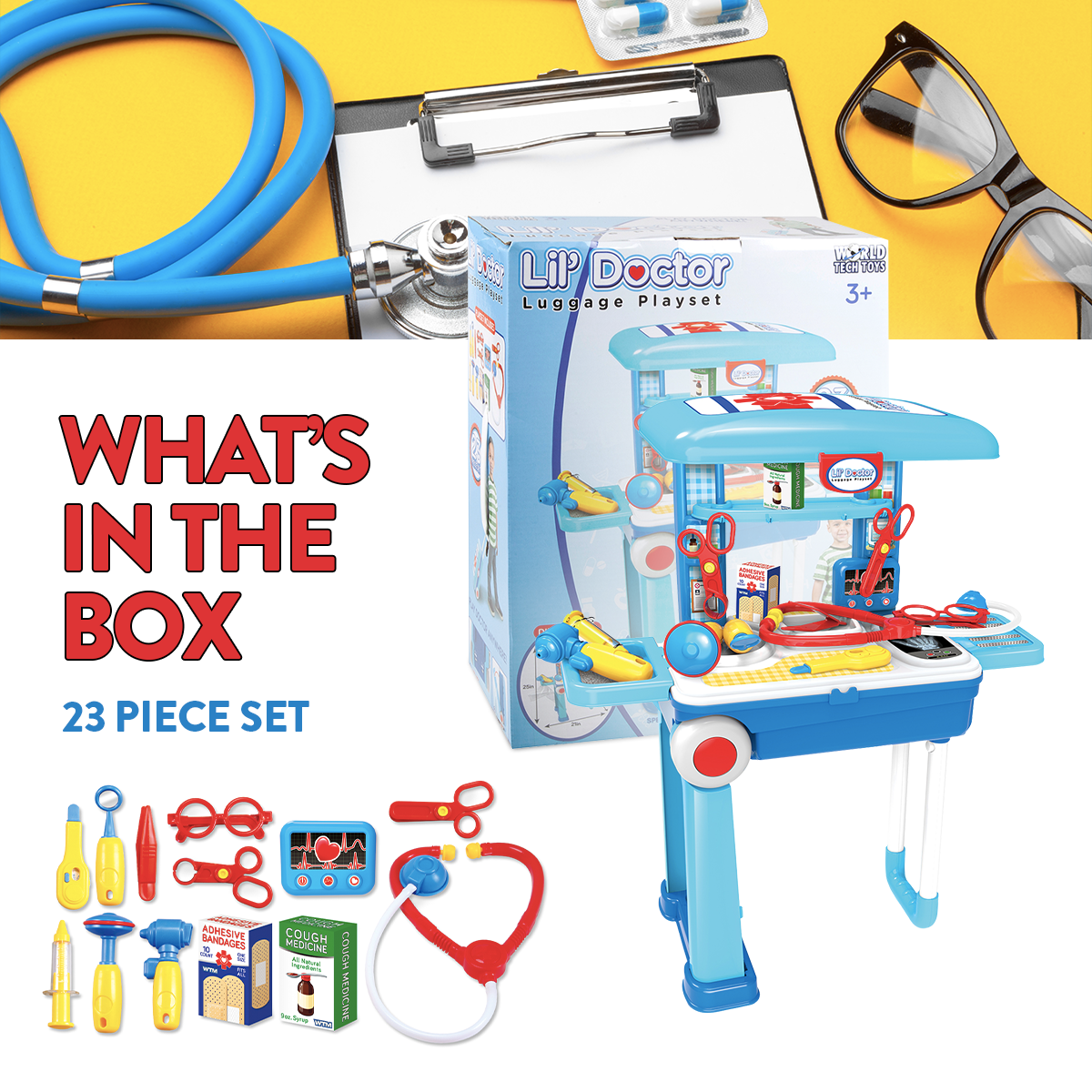 Lil' Doctor Luggage Playset (23 Piece) | HobbyTron™ – HOBBYTRON Lil' Doctor Luggage Playset (23 Piece) | HobbyTron™ – HOBBYTRON