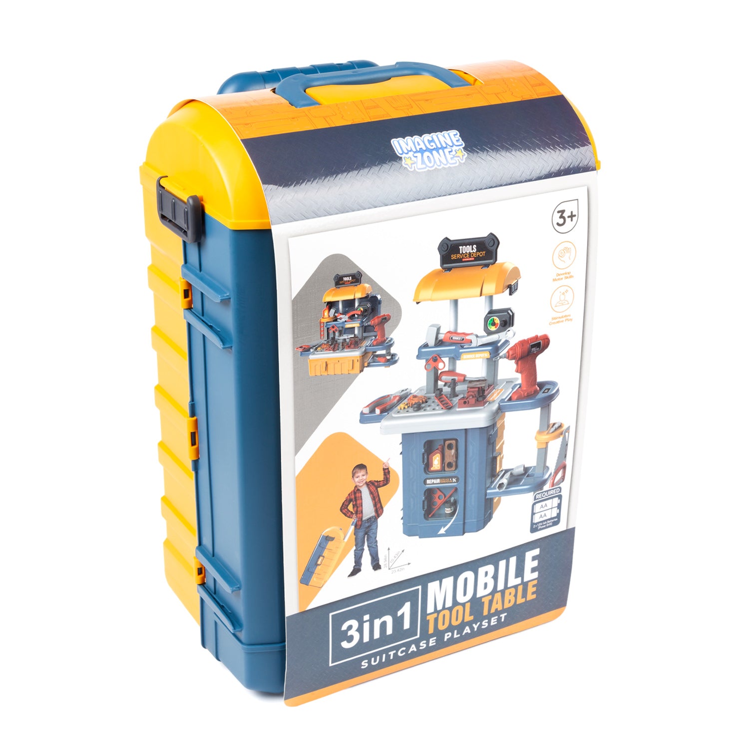 Maleta de herramientas móvil 3 en 1, juego de 46 piezas