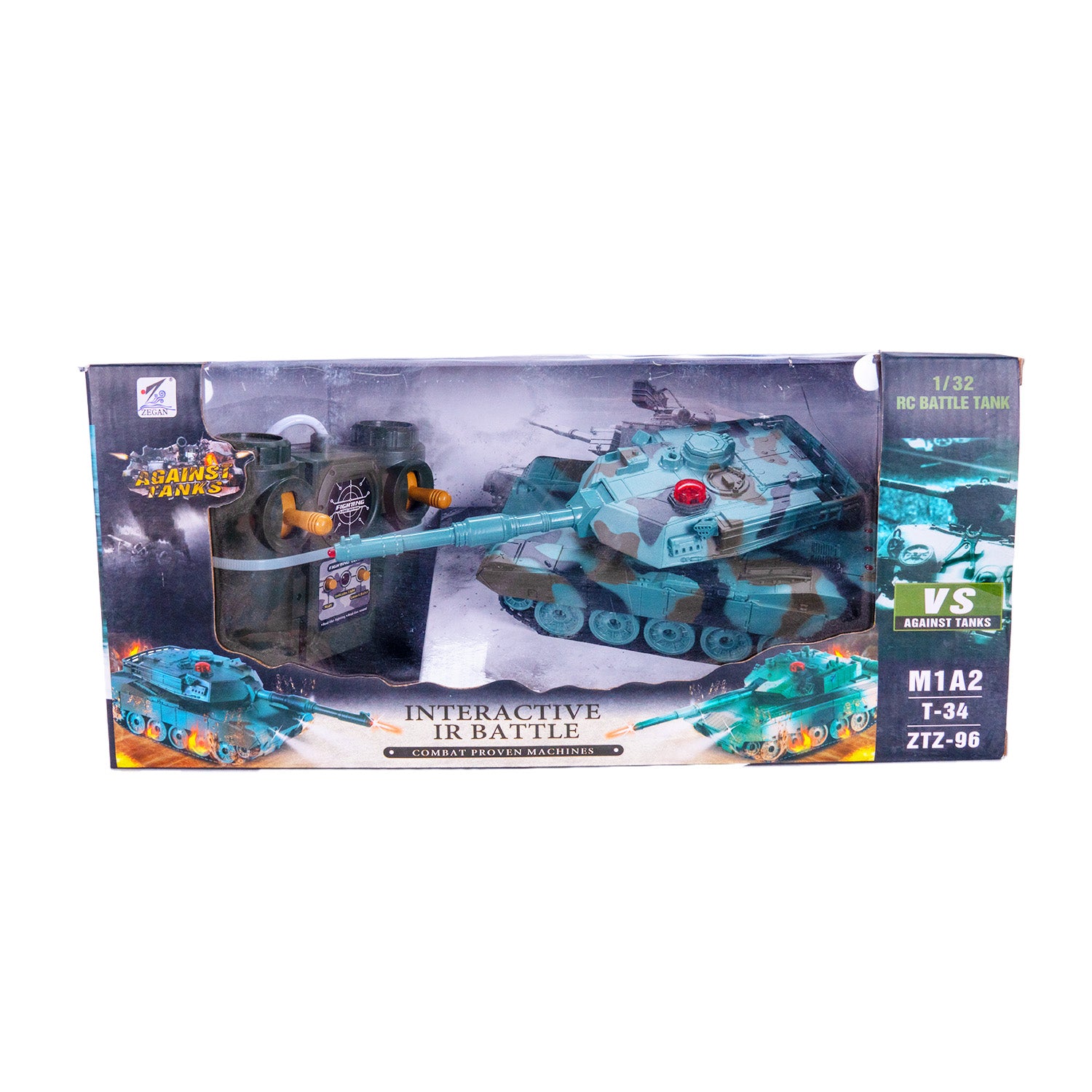 Tanque eléctrico de control remoto M1A2 Abrams Forest Green a escala 1:32