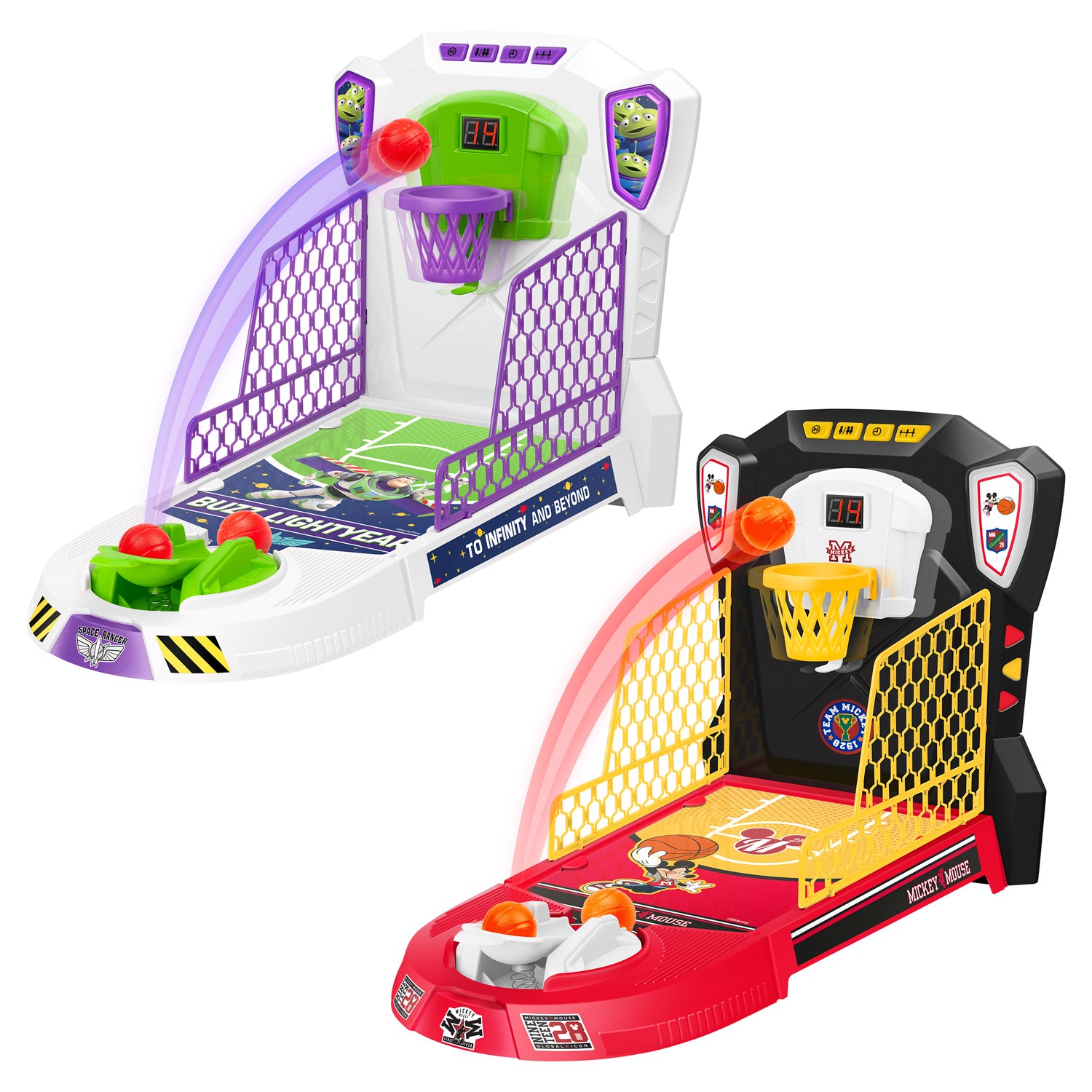 Buzz Lightyear & Mickey Mouse Electronic Tabletop Basketball Playset