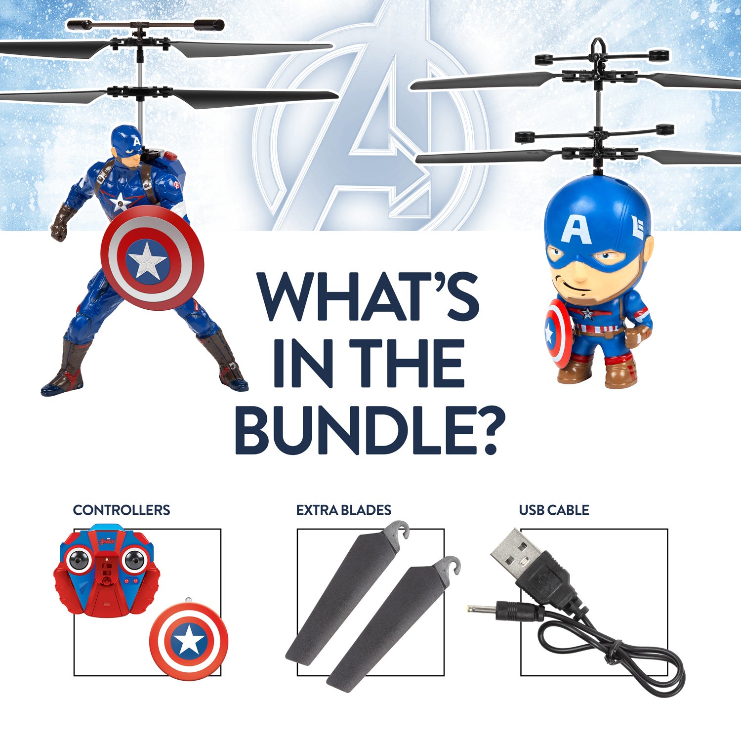 Captain America Flying Figure & Big Head Bundle