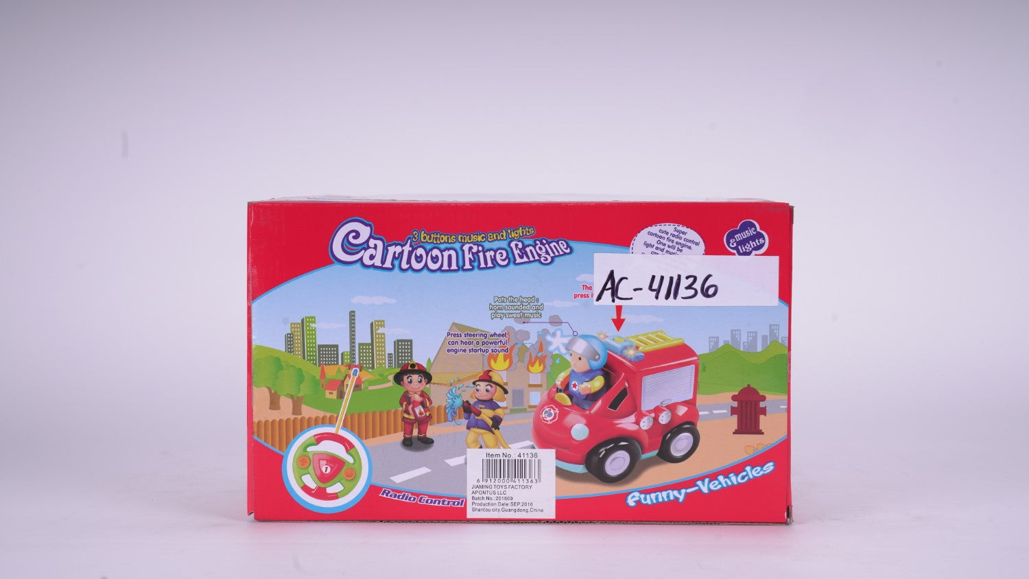 Camión de bomberos eléctrico RC de dibujos animados RTR