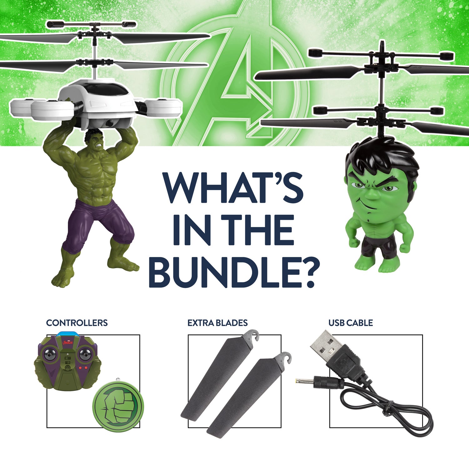 Hulk Flying Figure & Big Head Bundle