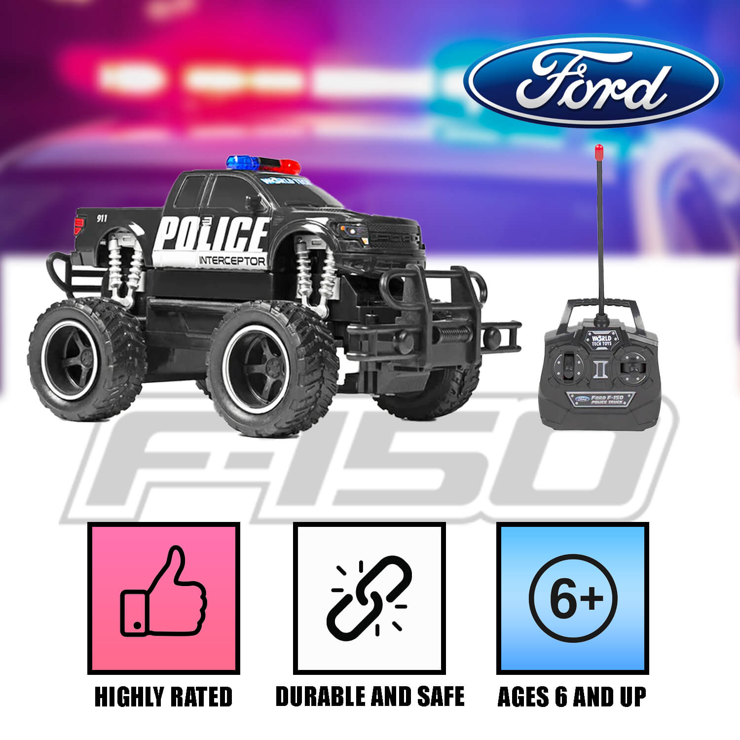 Ford F-150 Police RC Monster Truck [1:24]