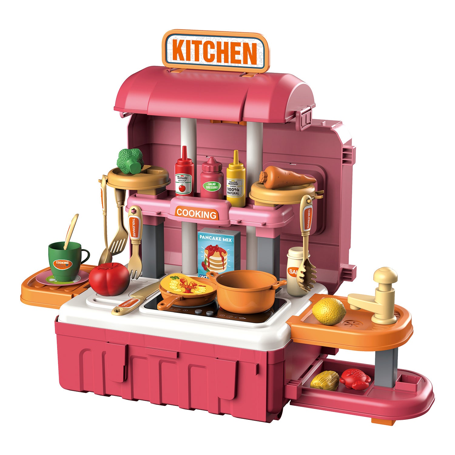 3in1 Mobile Kitchen Suitcase 49 Piece Playset