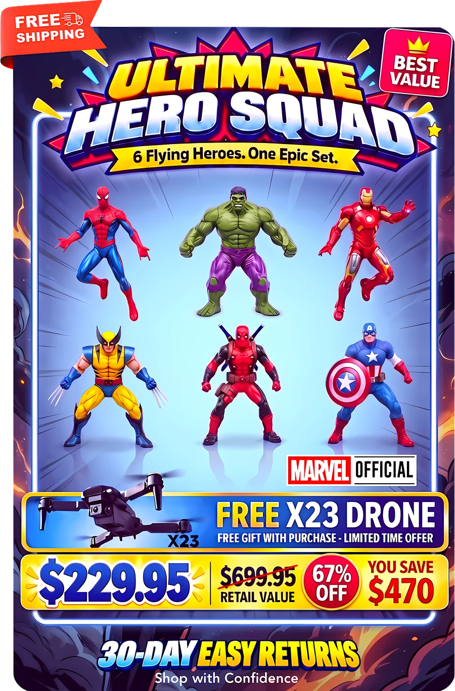 Hulk RC Flying Figure | HobbyTron